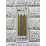 Piyop 6li Simli Pasta Mumu Gold-Gümüş 17 cm