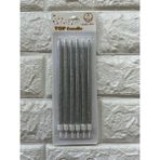 Piyop 6li Simli Pasta Mumu Gümüş 17 cm