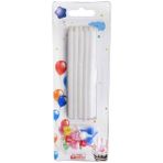 Piyop Doğum Günü Pasta Mumu Pastel 10 cm - 12 Adet Beyaz