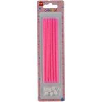 Piyop Doğum Günü Pasta Mumu Simli 6 Lı Pembe