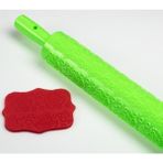 Piyop Kalpli Çiçek Desenli Merdane Yeşil 25 cm
