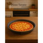 Pizza Tavası Alüminyum Pizza Tepsisi Yapışmaz Lahmacun Pide Tavası 31 Cm