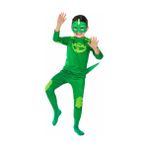 Pj Masks Pijamaskeliler Kertenkele Çocuk Kostüm - Tulum + Maskeli Set - 9 - 10 Yaş - Yeşil