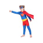 Pj Masks Superman Erkek Çocuk Mavi Maskeli Pelerinli Basic Kostüm - 9 - 10 Yaş - Kırmızı - Mavi