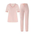 Pjcozy Kadın Dantelli Pijama Takımı Pembe