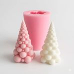 PK1002508 - Silikon Kalıp Mum Kalıbı - Bubble Çam Ağacı