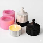 PK1002552 - Silikon Kalıp Mum Kalıbı - Çizgili Form Kapaklı Kutu