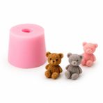 PK1002610 - Silikon Kalıp Mum Kalıbı Minik Tüylü Ayıcık