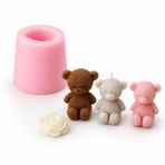 PK1002611 - Silikon Kalıp Mum Kalıbı Tüylü Ayıcık