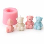 PK1002612 - Silikon Kalıp Mum Kalıbı - Minik Ayıcık