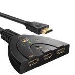 PKOUVOO HDMI Dağıtıcı Hdmi Switch UHD HDMI Dağıtıcı 3'ü 1 Arada UHD hdmi Switcher HD 4K 3D destekler HDTV Xbox PS3 PS4 PS5 DVD Laptop Blu-Ray Fire TV Stick için