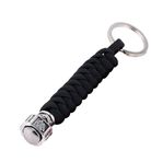 PLABBDPL Antik Viking Thor Mjolnir Metal Kolye ve Yüzük Anahtarlık Dağcılık Araba Anahtarlık Vintage Tarzı Deri Erkek Çok Renkli (Siyah)