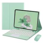 Pladderman iPad Air 4 10.9" Için Mouse Standı Kılıflı Kapaklı Bluetooth Klavye (Yurt Dışından) - Yeşil