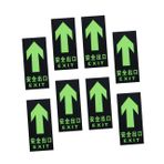 PLAFOPE 8adet Li Parlak Acil Çıkış İşareti Duvar Sticker Seti Oklarla Göz Alıcı Tasarım Acil Kapı Güvenliği Için Uygun Gece Daha Belirgin Kolay Uygulama Ile Yön Belirtme