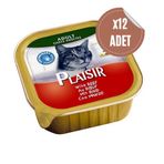 Plaisir 100 gr x 12 Adet Sığır Etli Pate Kedi Konservesi