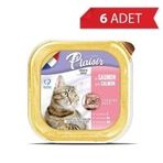 Plaisir 6x100 gr Ezme Somonlu Kısırlaştırılmış Kedi Konservesi