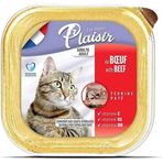 Plaisir 9x100 gr Pate Biftekli Kedi Konservesi