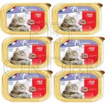 Plaisir Biftek Etli Pate Yetişkin Kedi 6x100 gr Yaş Mama