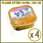 Plaisir Kitten Tavuklu ve Sütlü Yavru 4x100 gr Konserve Kedi Maması