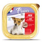 Plaisir Pate Sığır Etli ve Sebzeli 22x150 gr Yaş Köpek Maması