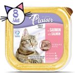 Plaisir Pate Somon Etli Plaisir Yaş 8x100 gr Kedi Maması
