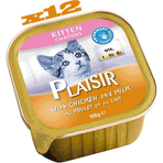 Plaisir Pate Tavuk Etli ve Sütlü Kitten Plaisir Yaş Yavru 100 gr Kedi Maması