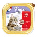 Plaisir Sığır Etli Pate Yetişkin 24 x 100 gr Yaş Kedi Maması