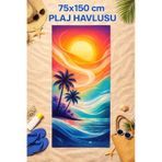 Plaj Havlusu Hızlı Kuruyan Micro Fuşya - Mavi