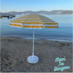 Plaj Şemsiyesi Pamuk Kumaş Deniz, Balkon, Bahçe Bidon Dahil 2 Metre, 10 Telli - Sarı