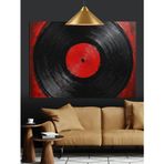 Plak Pikap Müzik Siyah Dekoratif Kanvas - Mdf Ahşap Tablo