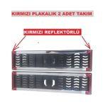 Plaka Altı Plakalık Plastik Krom Kırmızı Reflektörlü 2 Adet 1 Takım