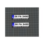 Plaka Anahtarlık Çiftli Set (2 Adet) Araba Plaka Araç Plaka Anahtarlık 3D Baskı Kişiselleştirilebilir 2*7 cm TR plaka - Mavi
