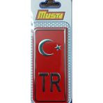 Plaka Sticker Yapıştırma Türk Bayrağı