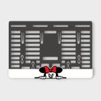 Plakam54 Mickey Mous Beyaz 3D Kabartmalı Pleksi Motor Plakalığı - 1