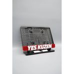 Plakam54 Yes Kuzen 3D Kabartmalı Kırmızı Pleksi Motor Plakalığı