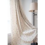 Plancholo Çiçekli Boho Perde 220 cm Uzunluk 1 Panel Pamuklu Keten Çiftlik Evi Yarı Şeffaf Pencere Perdesi Panel Çubuk Cep Örtüsü Bej Püsküllü Oturma Odası Yatak Odası için (149 cm G x 220 cm U)