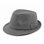 Plancholo Fötr Keçe Şapka Yün Fedora Erkek/Kadın Panama Şapkası Kış Şapkası, gri, One Size