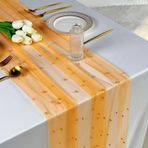 Plancholo İnci Masa Örtüsü 118 İnç Uzun Turuncu Boho Rustik Tül Masa Örtüsü Turuncu İncili Düğün Doğum Günü Partisi Masa Dekoru için, 132 x 350 cm