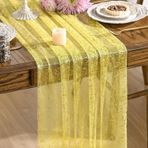 Plancholo Sarı Altın Gazlı Bez Masa Örtüsü 171 cm Uzun Parlak Metalik Folyo Şeffaf Evlilik Yıldönümü Tatil Doğum Günü Yemek Masası Dekoru Ev Partisi için, 70x188 cm