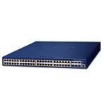 Planet L3 Stack Edilebilir Yönetilebilir Switch (L3 Stackable Managed Switch) 48-Port 10/100/1000T 802.3at PoE + 6-Port 10G SFP+ 55V DC Yedek Güç