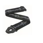 Planet Waves 50Pla04 Planet Lock Kilitli Gitar Askısı - Dikenli Tel (Profesyonel) | Barbed Wire Deseni, Patentli Emniyet Kilidi Ve Kaymaz Dokuma