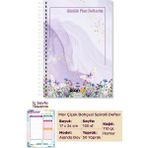 Plango Mor Çiçek Bahçesi Spiralli Günlük Planlama Defteri - 100 Sayfa - 17X24 Planlayıcı Defter