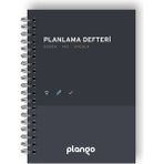 Plango Siyah - Gri Günlük Planlayıcı Defter - Daily Planner - Ders Çalışma Planlayıcı Defteri - Planlama Defteri