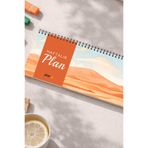 Plango Tarihsiz Spiralli Haftalık Masaüstü Planlayıcı - KUM - 10x30 cm