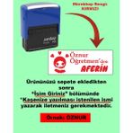 Plankton Tasarım Öğretmen Kaşesi - Aferin, 912 (51mm*19mm) Otomatik Kaşe - Kırmızı