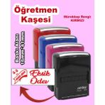 Plankton Tasarım Öğretmen Motivasyon Kaşesi - Eksik Ödev, 911 (16mm*41mm) Kırmızı Keçeli Otomatik Kaşe