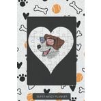 Planner: Jack Russell Terrier Heart Jigsaw Pieces Design - Light Themed For Dog Lovers