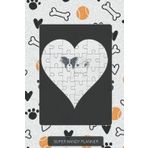 Planner: Papillon Heart Jigsaw Pieces Design - Light Themed For Dog Lovers