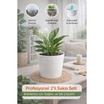 plant-home Akıllı 2’li Saksı Seti – Bone Beyaz Dekoratif Saksı + Şeffaf Üretim Saksısı | Drenajlı, Kırılmaz