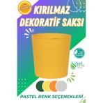 Plant Home Power Mix ( BÜYÜK BOY SAKSI ) Sarı DELİKSİZ 9.5 Litre Dekoratif Bitki Saksısı – İç-Dış Mekan İçin Uygun